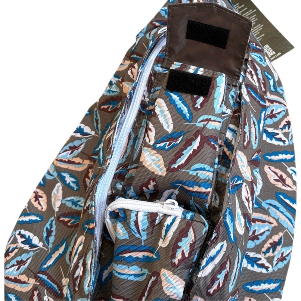 KAVU Rope Sling Crossbody Bag Fine Feathers Pattern NWT Outdoor Gorpcore - Picture 8 of 11